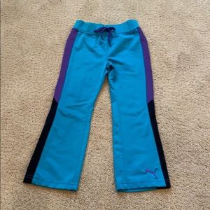 Puma girl pant size 4 teal purple black